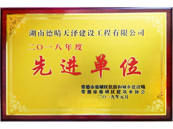 2018年度鼎城協(xié)會先進單位2019年1月頒發(fā)
