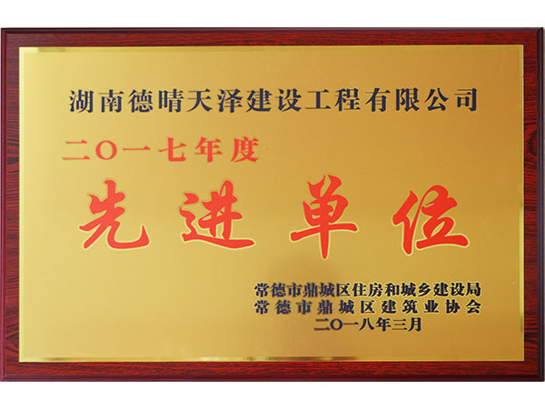 2017年度鼎城協(xié)會先進單位2018年3月頒發(fā)